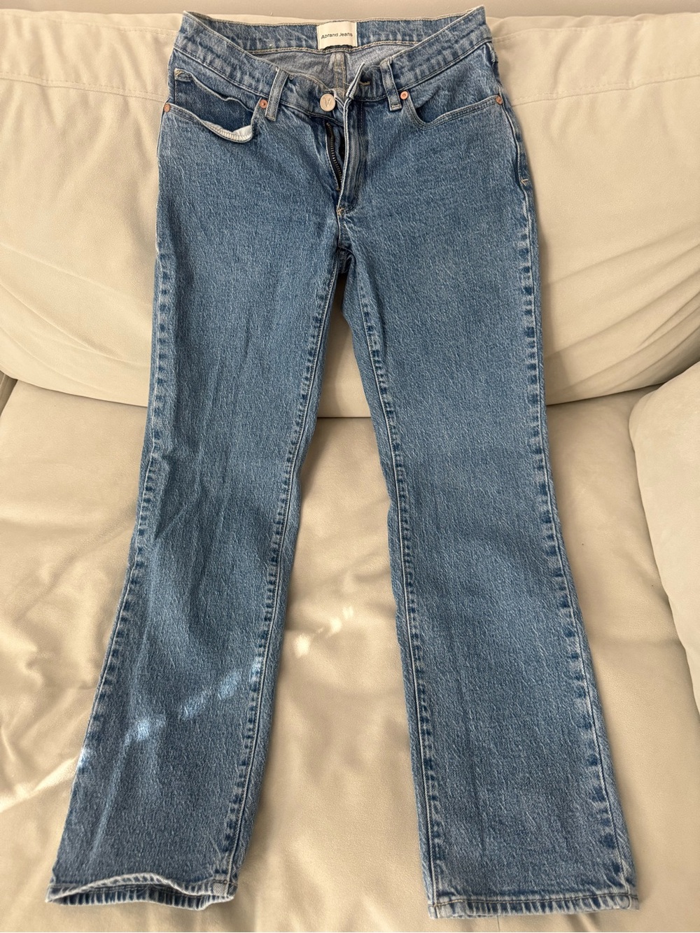 Abrand Women's 99' Low Straight-Leg Jeans in Medium Blue Wash